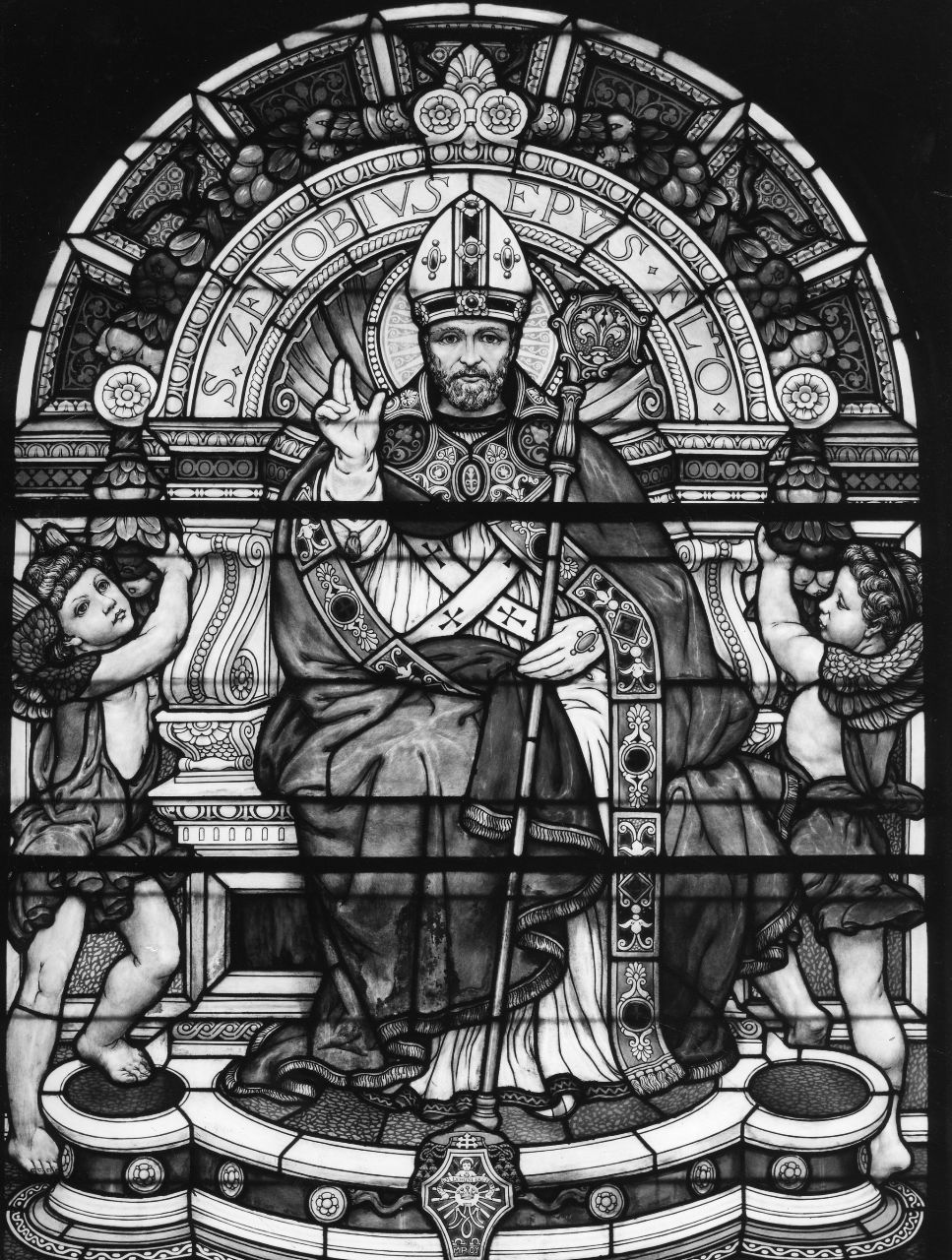 San Zanobi (vetrata) di Giovannozzi Ezio, De Matteis ditta (sec. XX)