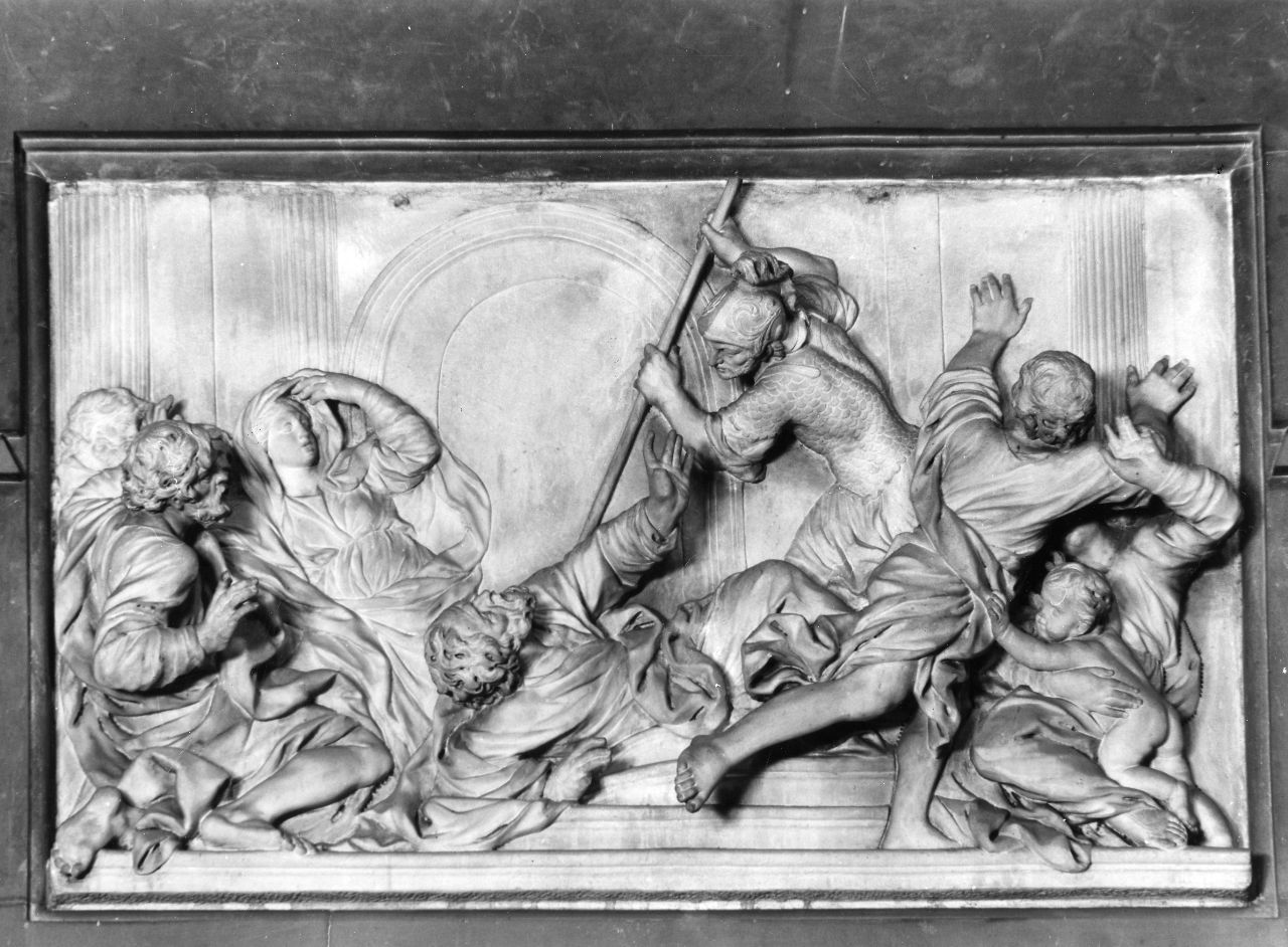 martirio di San Matteo (rilievo) di Cateni Camillo (attribuito) (ultimo quarto sec. XVII)