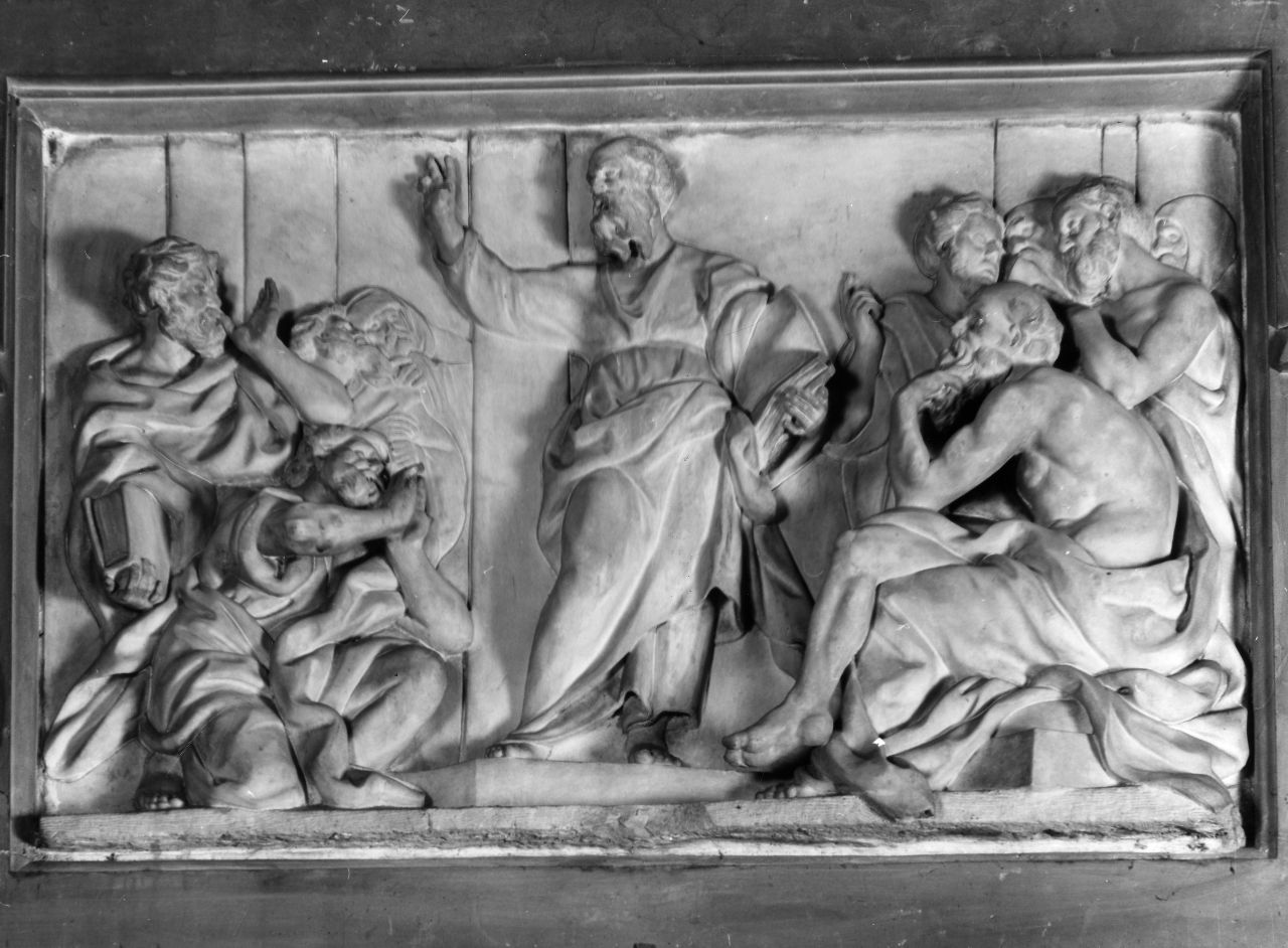 predica di San Marco (rilievo) di Piamontini Giuseppe (sec. XVII)
