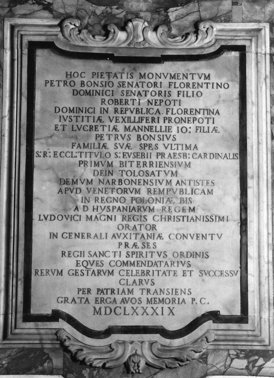 lapide tombale - manifattura toscana (sec. XVII)