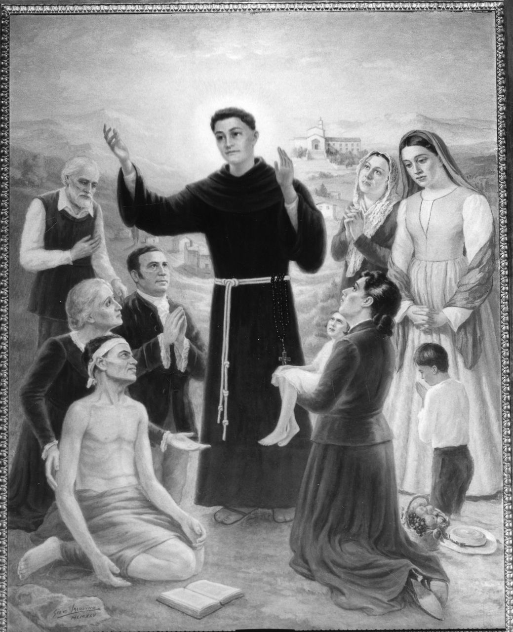 San Salvatore da Horta guarisce i malati (dipinto) - ambito italiano (sec. XX)