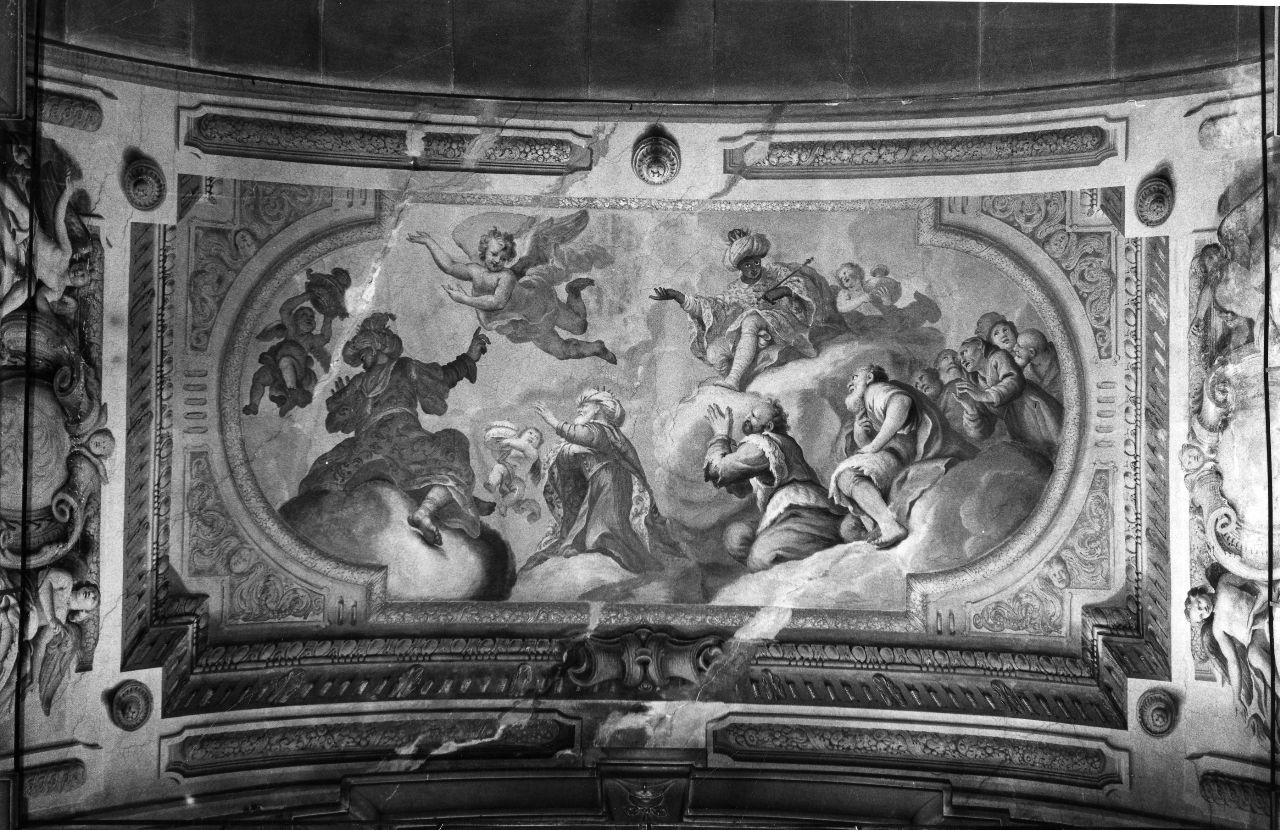 Re Magi con pastori e angeli (dipinto) di Galletti Filippo Maria (fine/inizio secc. XVII/ XVIII)