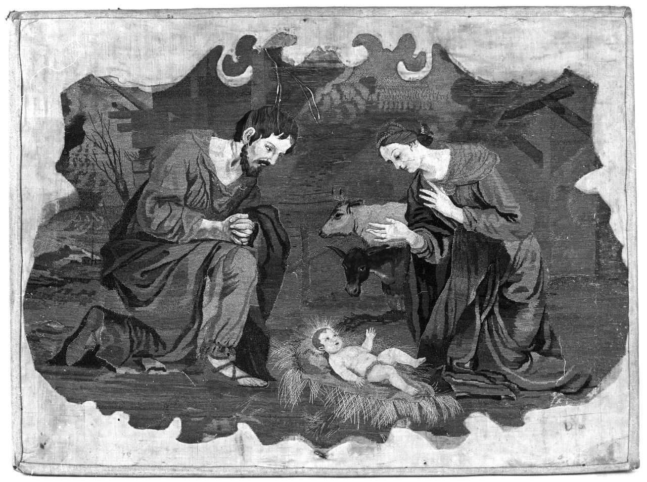 natività di Gesù (decorazione a ricamo) - manifattura toscana (ultimo quarto sec. XVII)