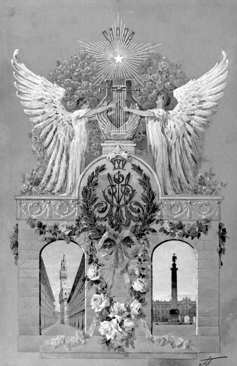 vedute di Firenze e S. Pietroburgo (dipinto) - ambito russo (sec. XX)