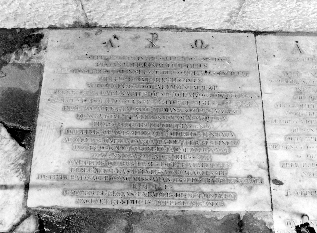 lastra tombale - bottega toscana (sec. XIX)