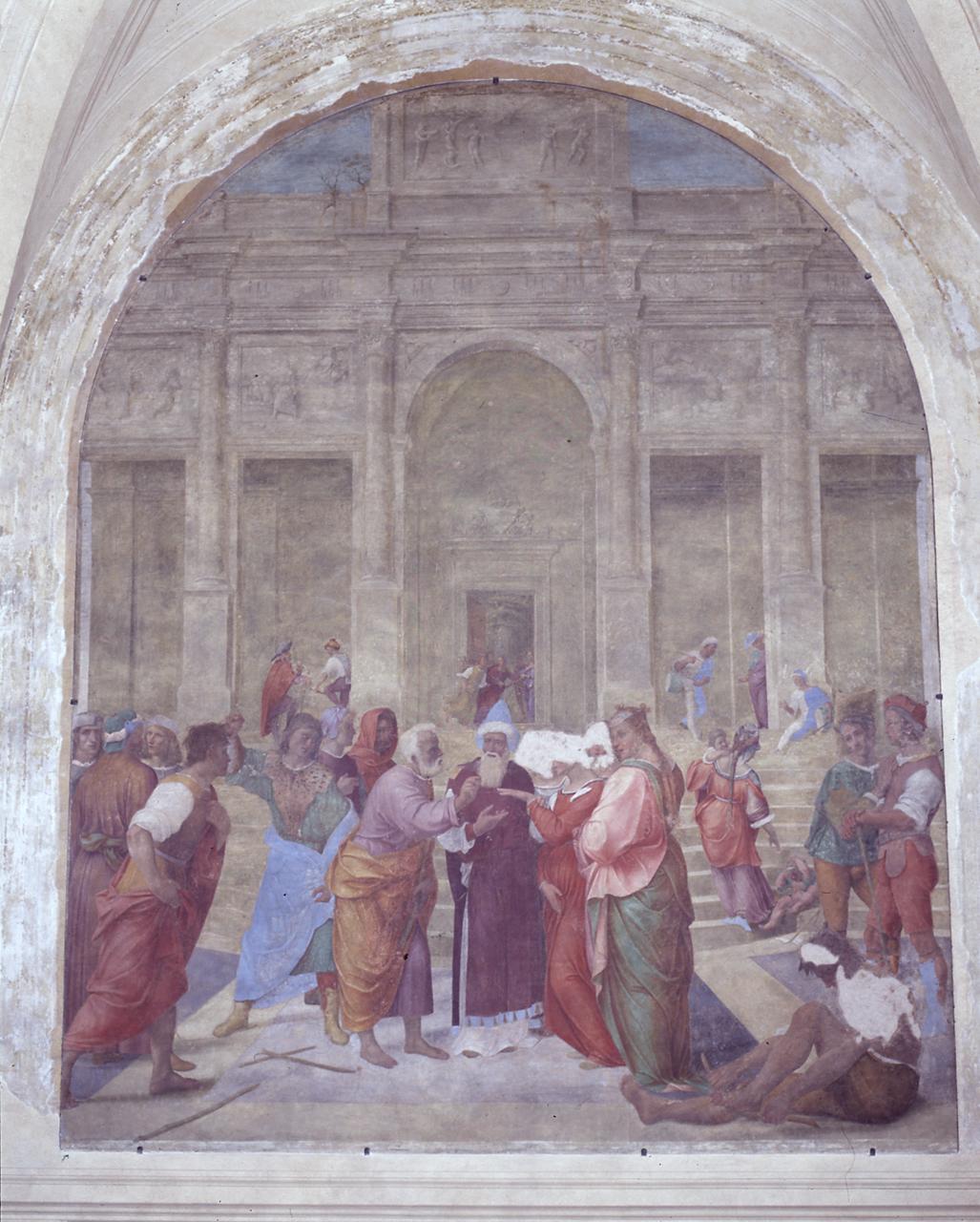 Sposalizio di Maria Vergine (dipinto) di Franciabigio (sec. XVI)