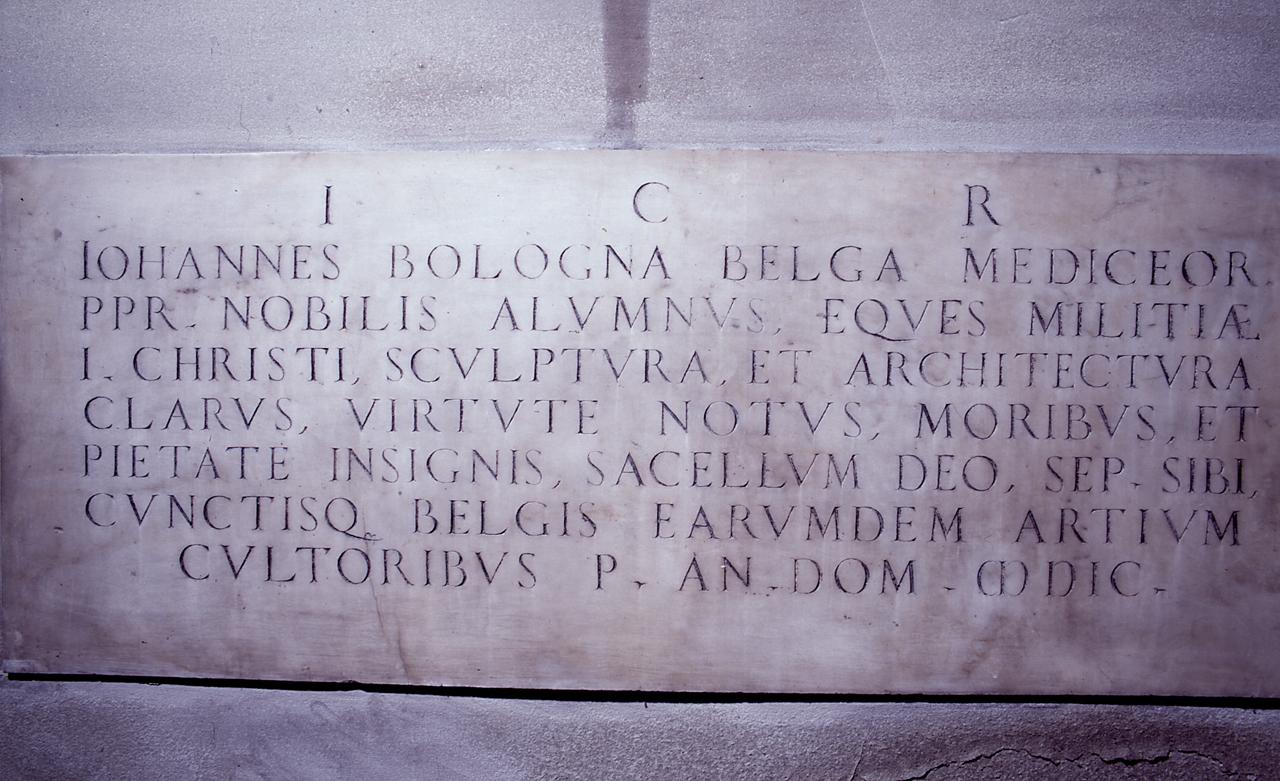 lapide di Jean de Boulogne detto Giambologna (sec. XVI)