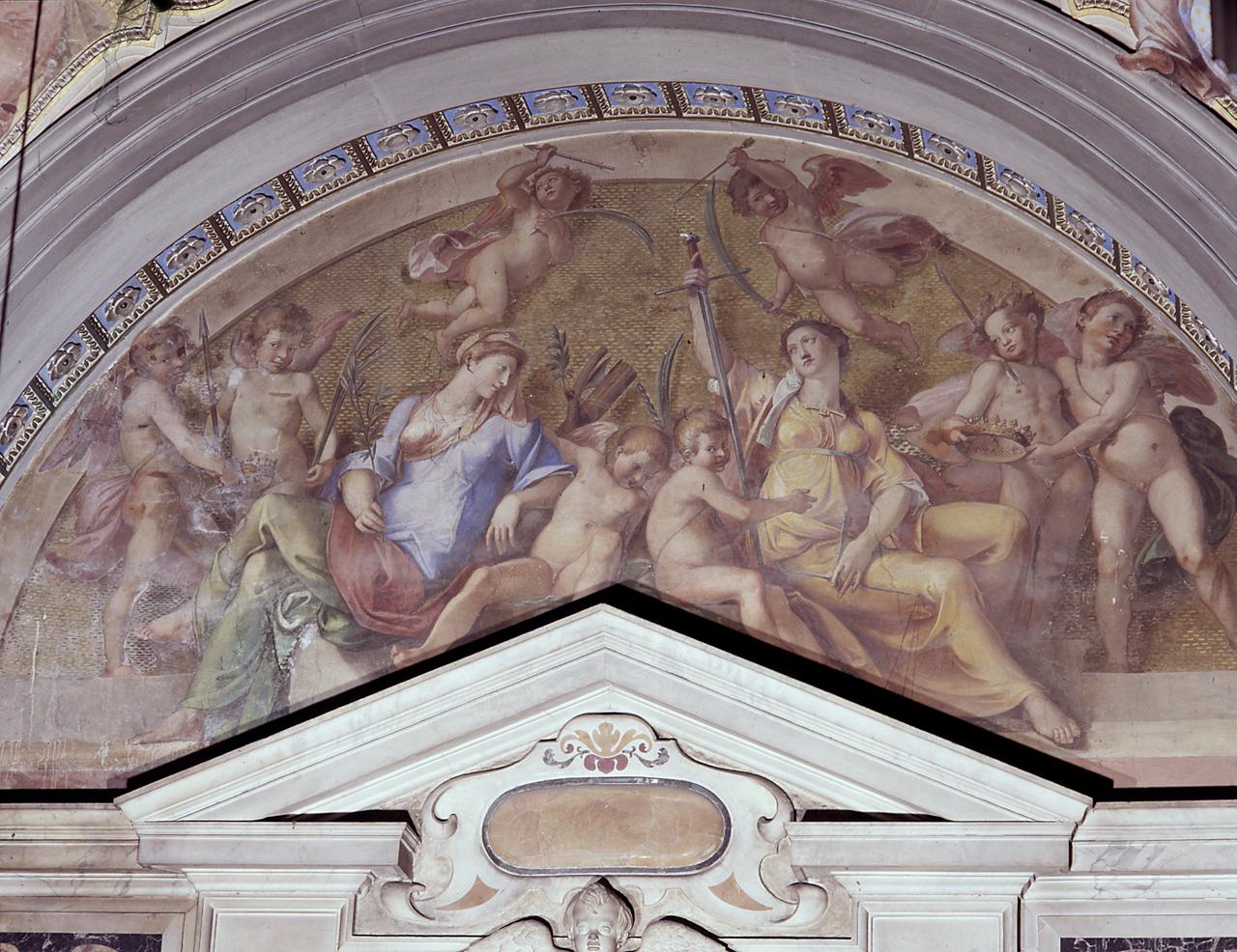 figure allegoriche, angeli (dipinto, ciclo) di Barbatelli Bernardino detto Poccetti (sec. XVII)