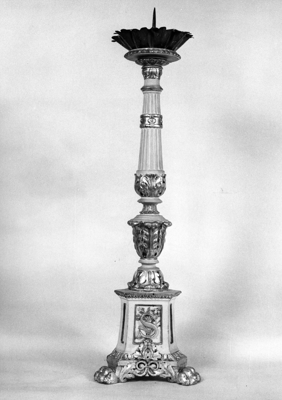 candeliere, serie - bottega toscana (fine/inizio secc. XVIII/ XIX)