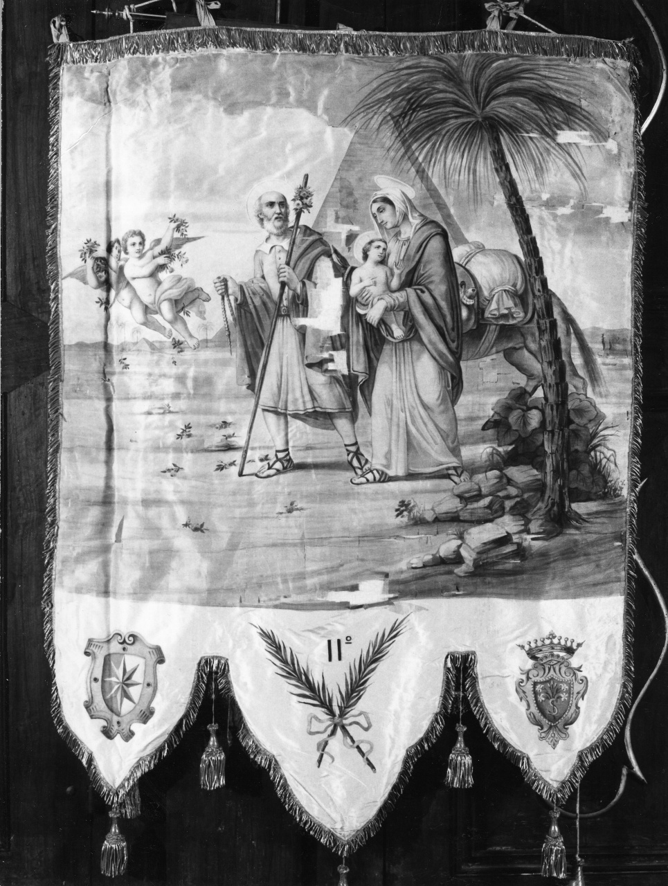 fuga in Egitto (stendardo processionale) - manifattura toscana (sec. XIX)