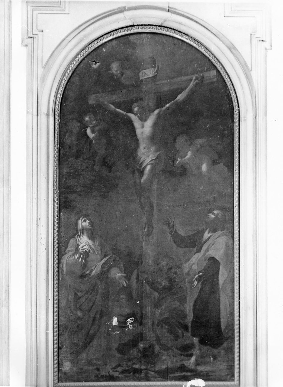 crocifissione di Cristo con la Madonna, San Giovanni Evangelista e Santa Maria Maddalena (dipinto) di Bonechi Matteo (inizio sec. XVIII)