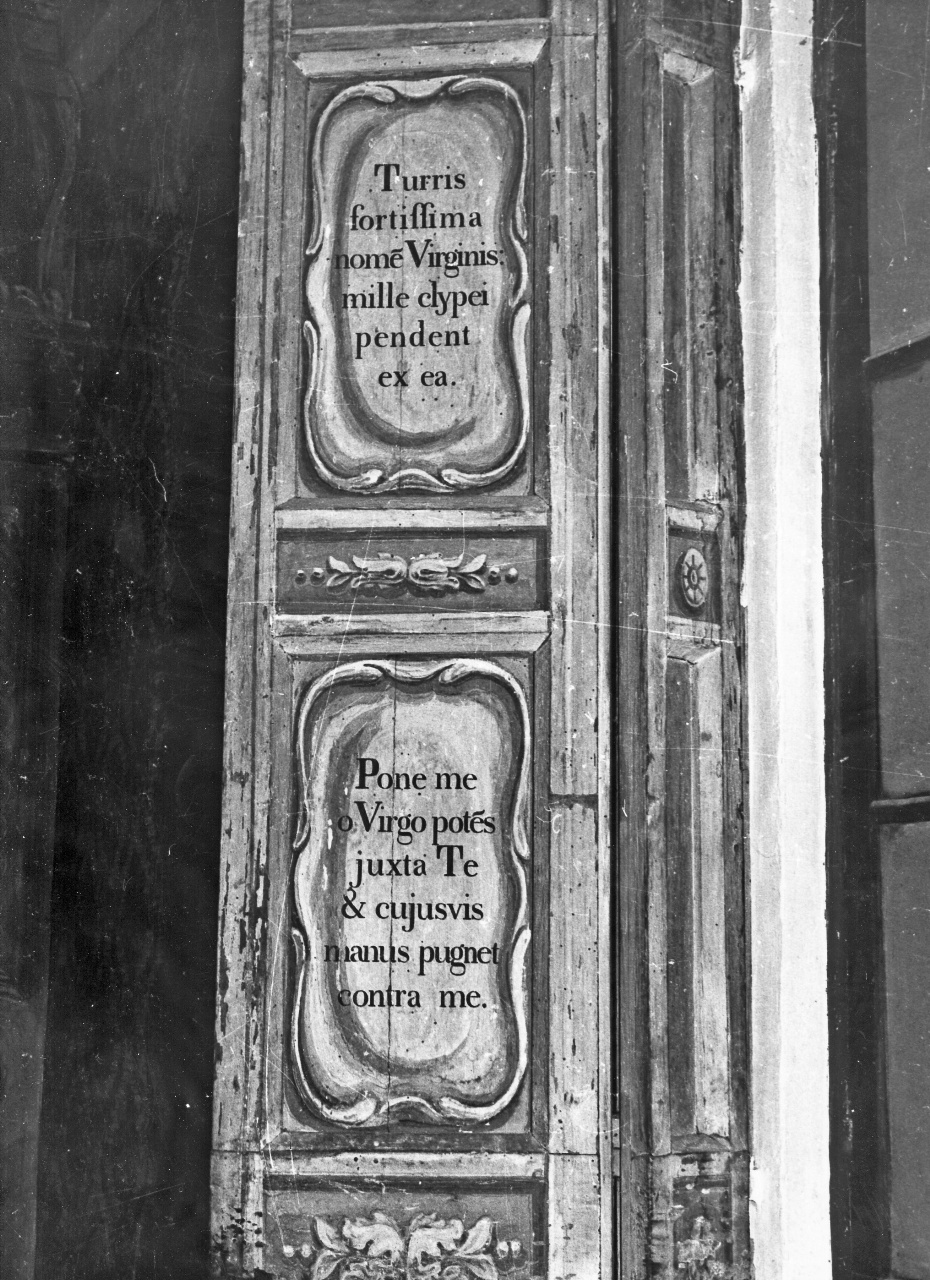 cornice a impostazione architettonica di armadio a muro - bottega toscana (sec. XVII)