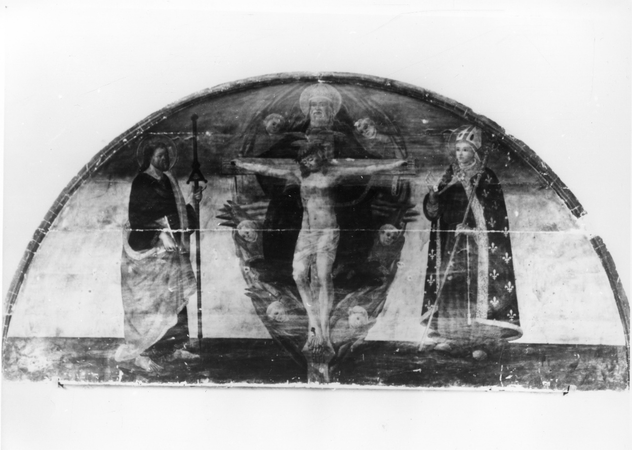 Trinità con san Giacomo il Maggiore e san Ludovico di Tolosa (dipinto) - ambito fiorentino (secc. XV/ XVI)