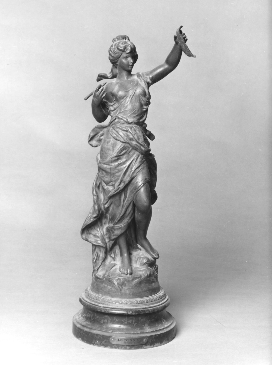 Le Dessin, figura allegorica (scultura) di Moreau Hippolyte François (fine sec. XIX)