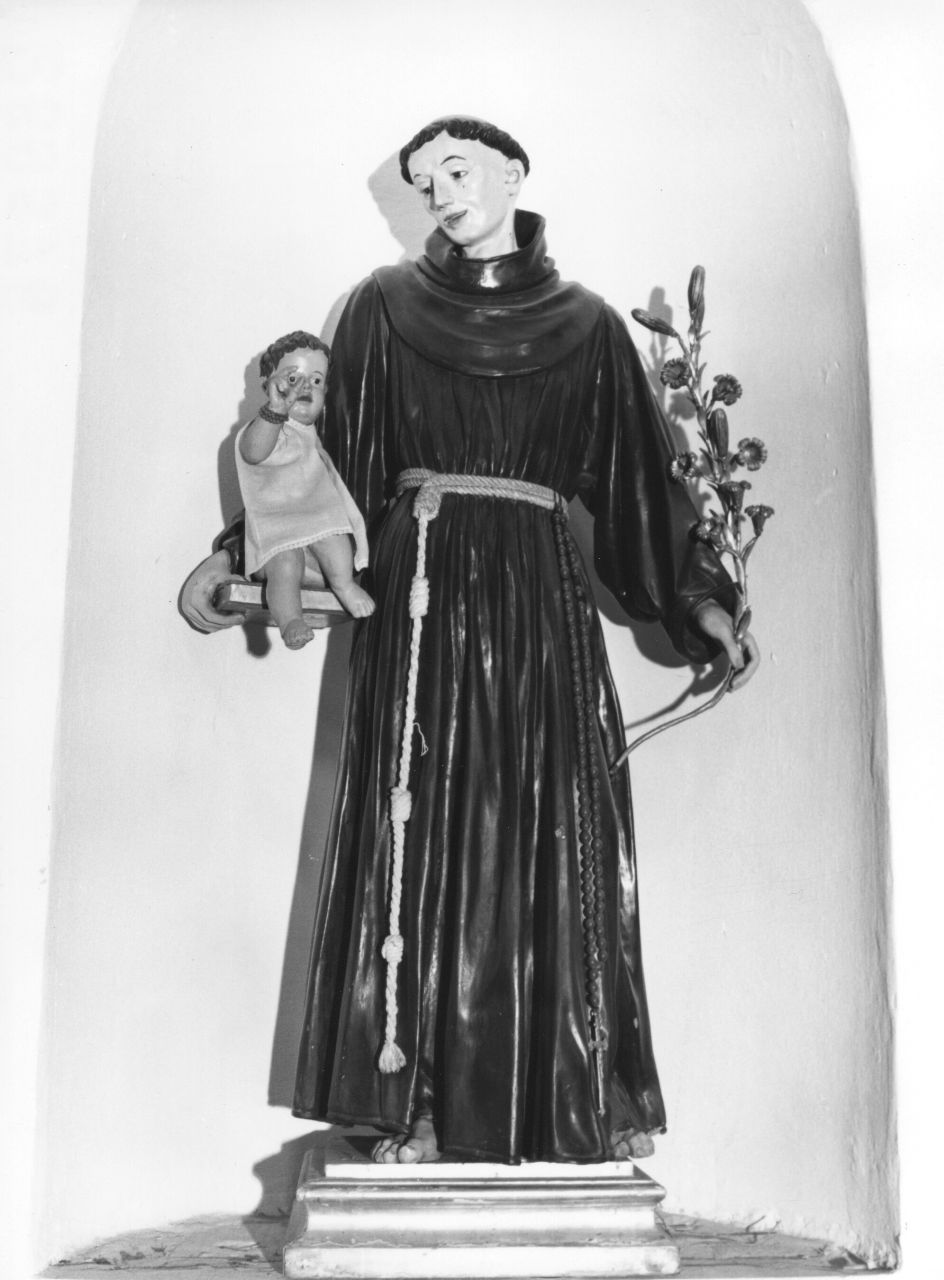 Sant'Antonio da Padova con il bambino (scultura) - bottega campana (sec. XIX)