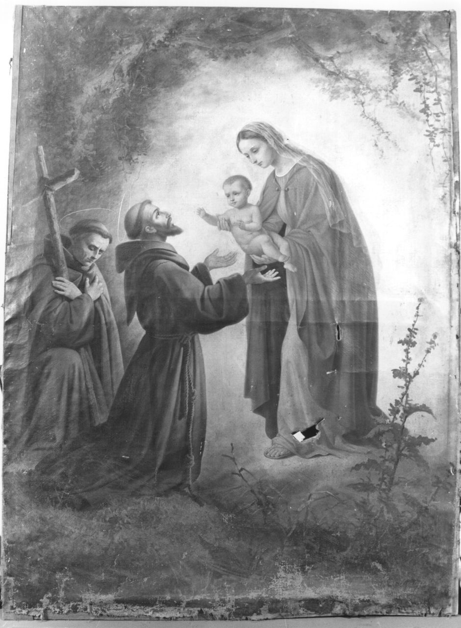 San Francesco d'Assisi riceve Gesù bambino dalla Madonna (dipinto) di Pezzati Pietro (sec. XIX)