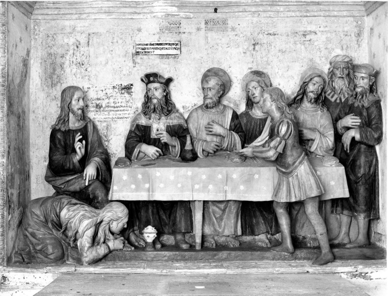 cena in casa di Simone il fariseo (rilievo) di Della Robbia Giovanni (bottega) (seconda metà sec. XVI)