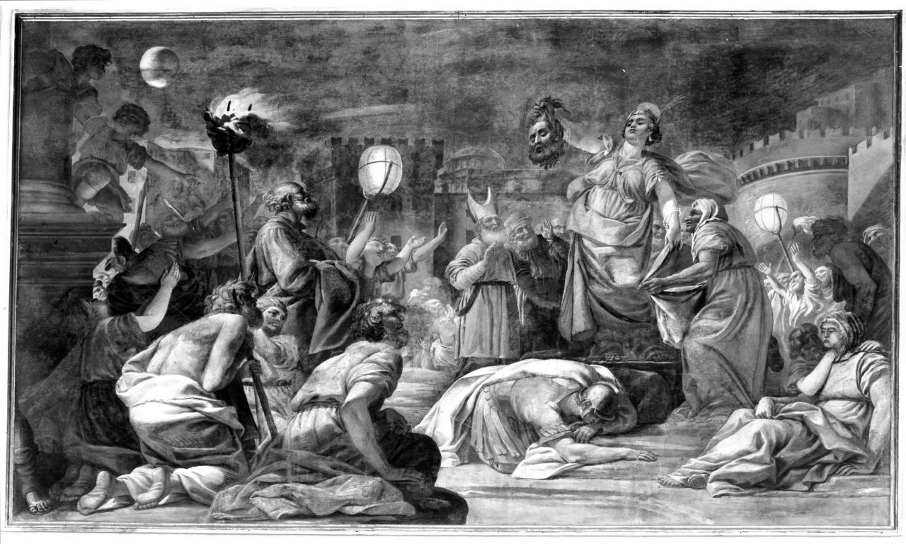 Giuditta mostra al popolo la testa di Oloferne (dipinto) di Amigoli Stefano (sec. XVIII)