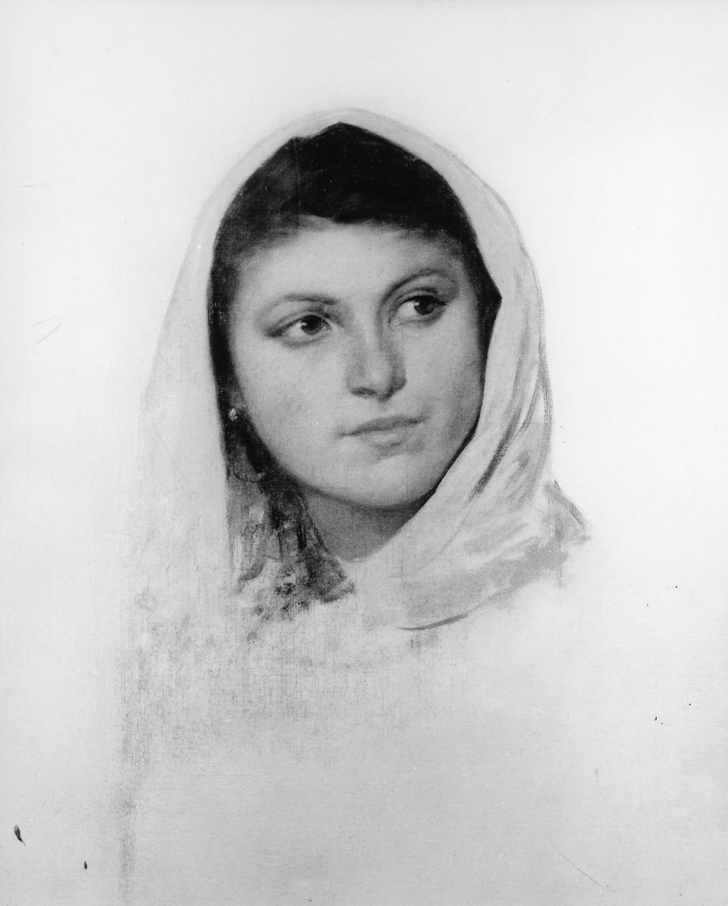 ritratto di donna (dipinto) di Ussi Stefano (attribuito) (sec. XIX)