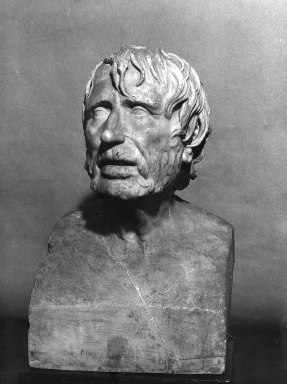 testa di Seneca morente (scultura) - ambito romano (fine, fine sec. II, sec. XVIII)