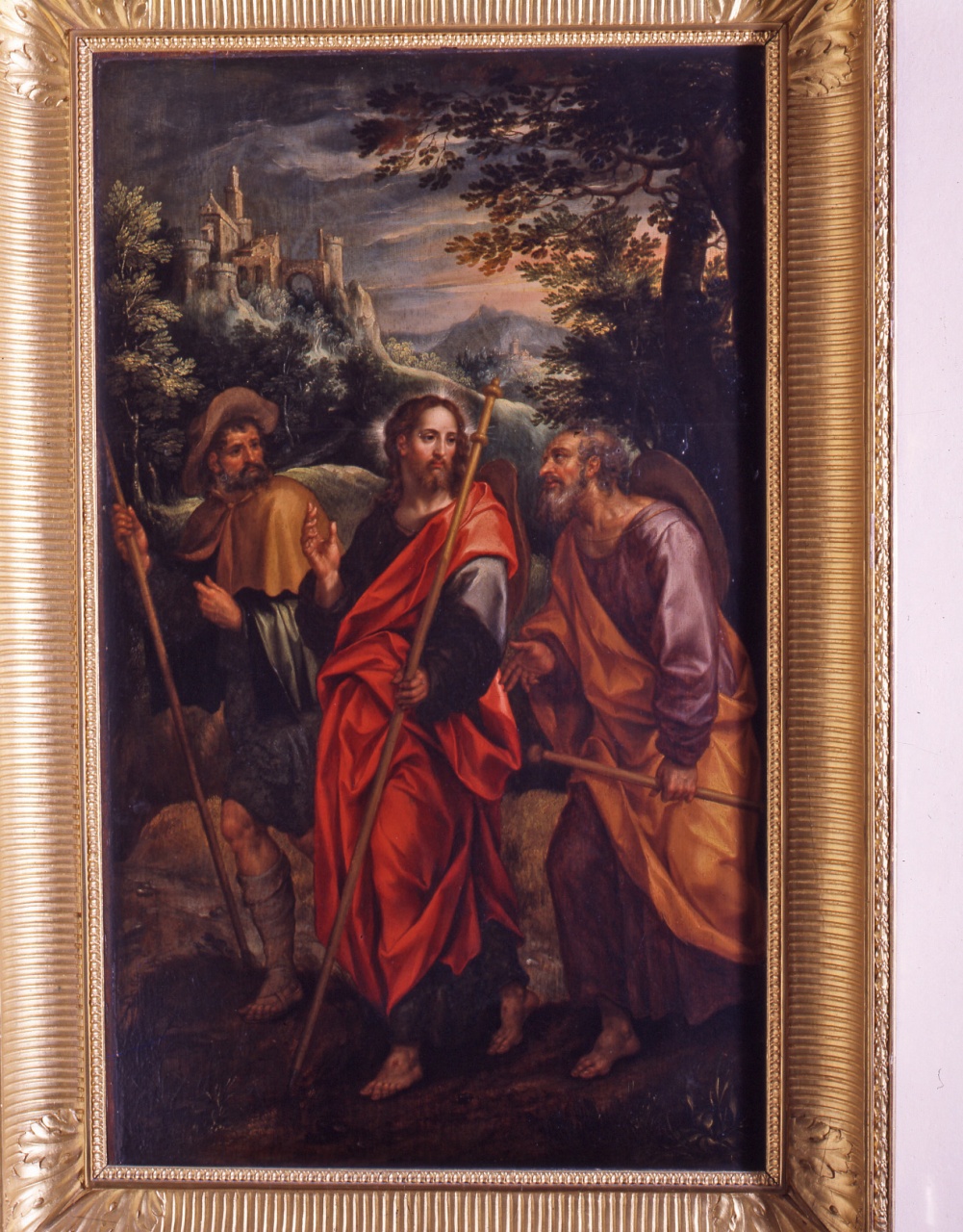 incontro di Cristo e i discepoli sulla via di Emmaus (dipinto) - ambito fiammingo (ultimo quarto sec. XVI, sec. XVIII)