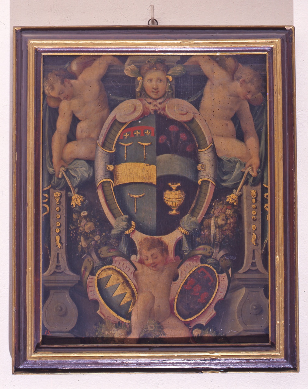 stemma gentilizio delle famiglie Bonsi, Succhielli, Gualterotti, Dati (dipinto) di Ciampelli Agostino (maniera) (ultimo quarto sec. XVI, sec. XVIII)