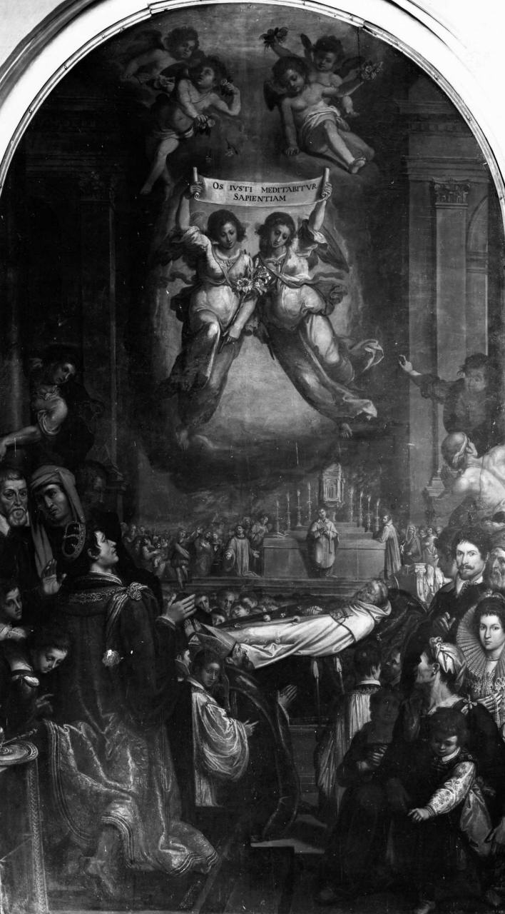 funerali di sant'Alberto (dipinto) di Monaldi Bernardino (sec. XVII)