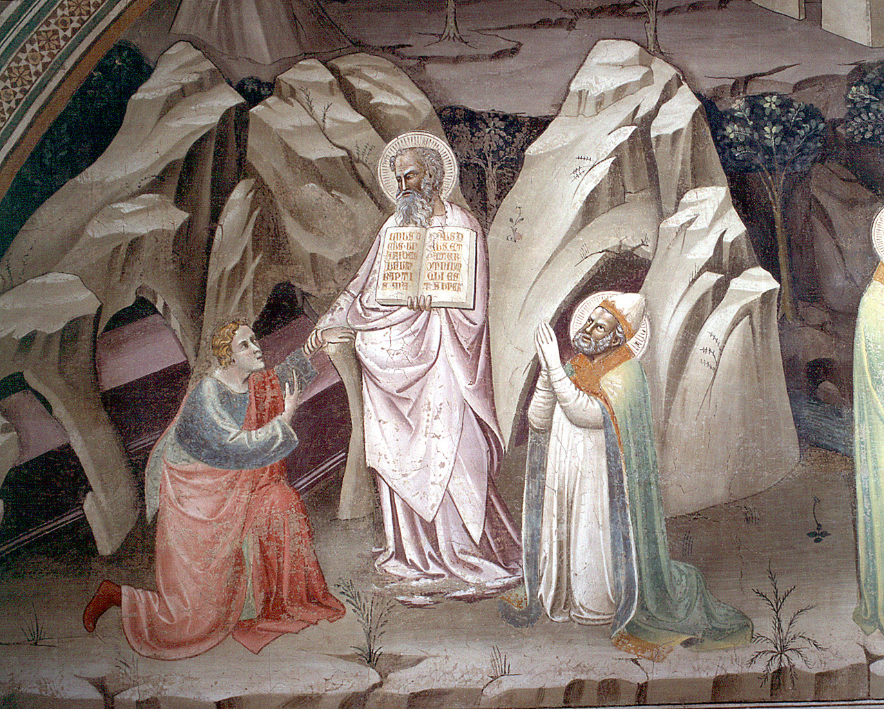 vecchio istruisce san Valeriano sulla fede cristiana (dipinto) di Lippo di Corso (attribuito) (secc. XIV/ XV)