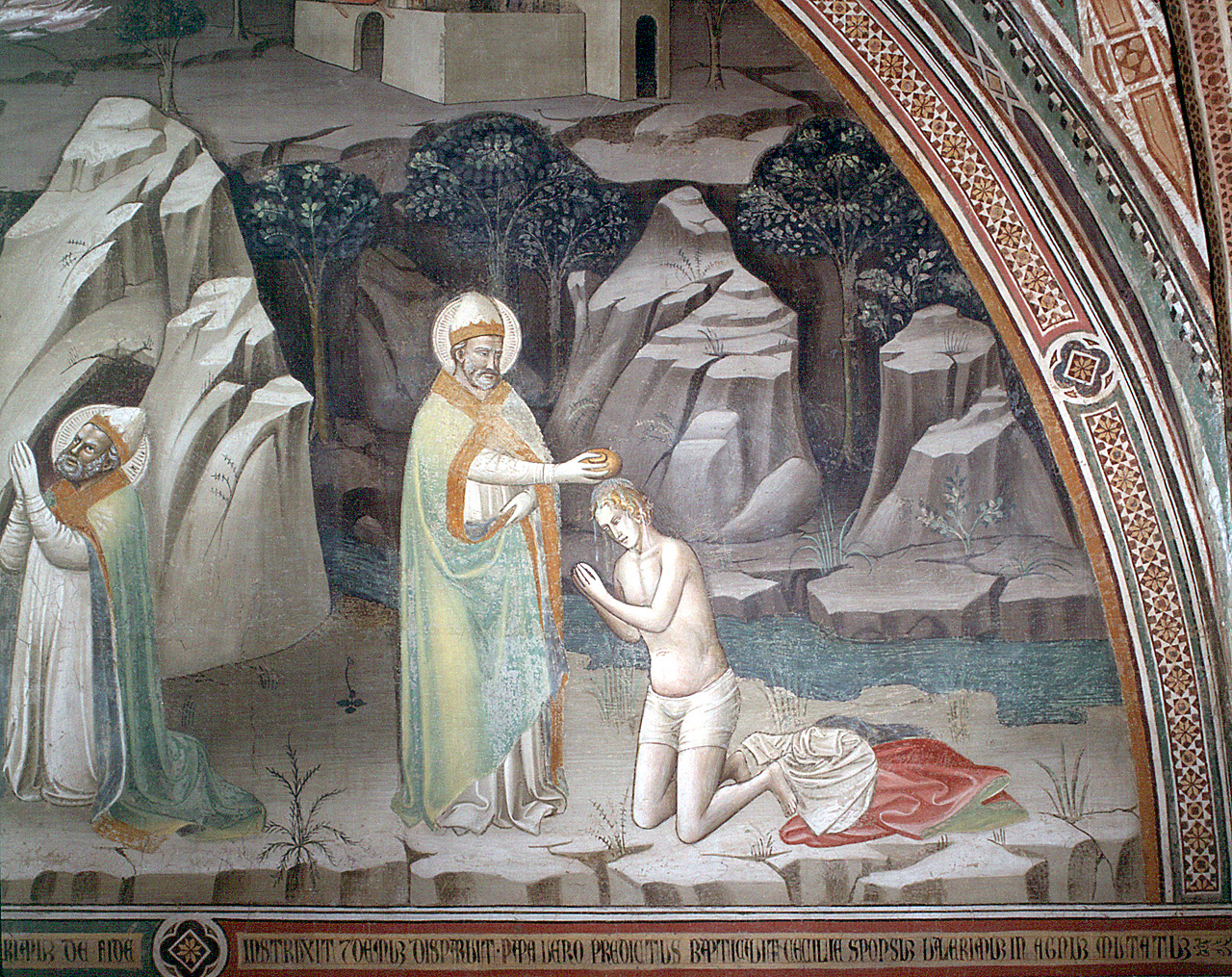 battesimo di san Valeriano (dipinto) di Lippo di Corso (attribuito) (secc. XIV/ XV)