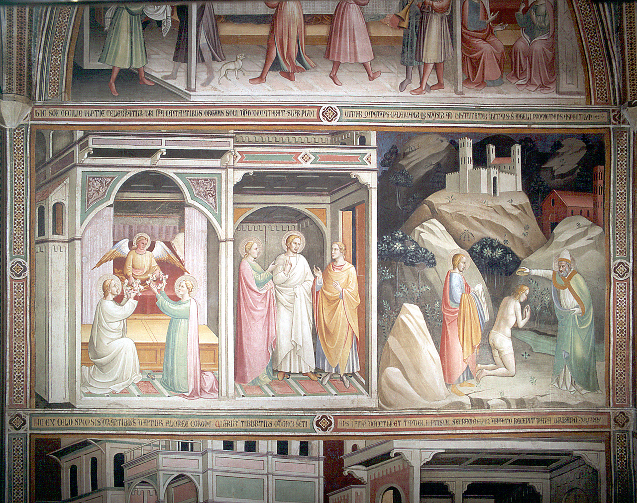 episodi della vita di santa Cecilia, di san Tiburzio e di san Valeriano (dipinto) di Lippo di Corso (attribuito) (secc. XIV/ XV)
