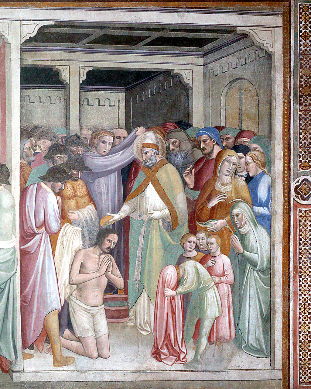 sant'Urbano battezza quattrocento persone (dipinto) di Lippo di Corso (attribuito) (secc. XIV/ XV)