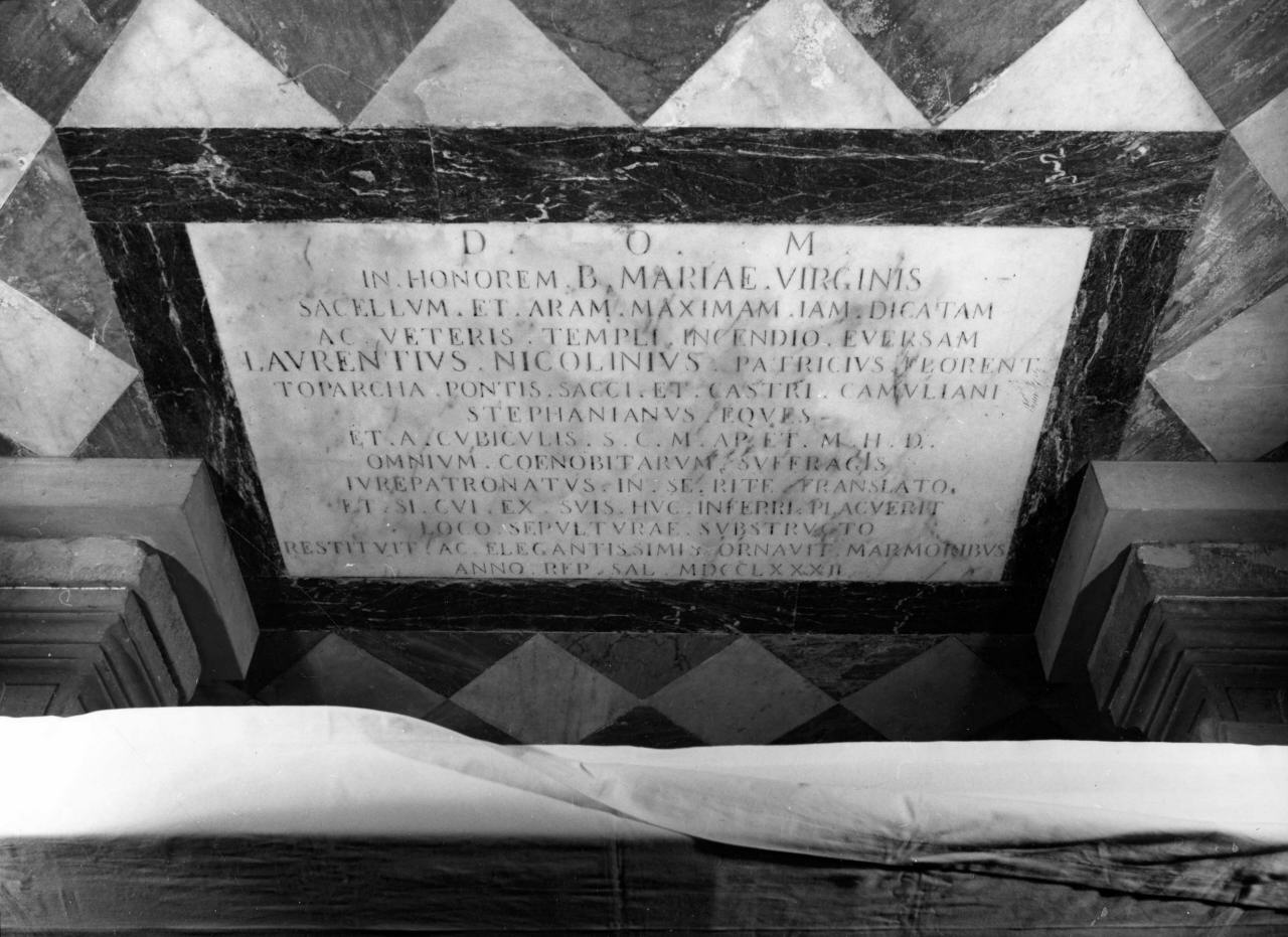 lapide documentaria - produzione fiorentina (sec. XVIII)