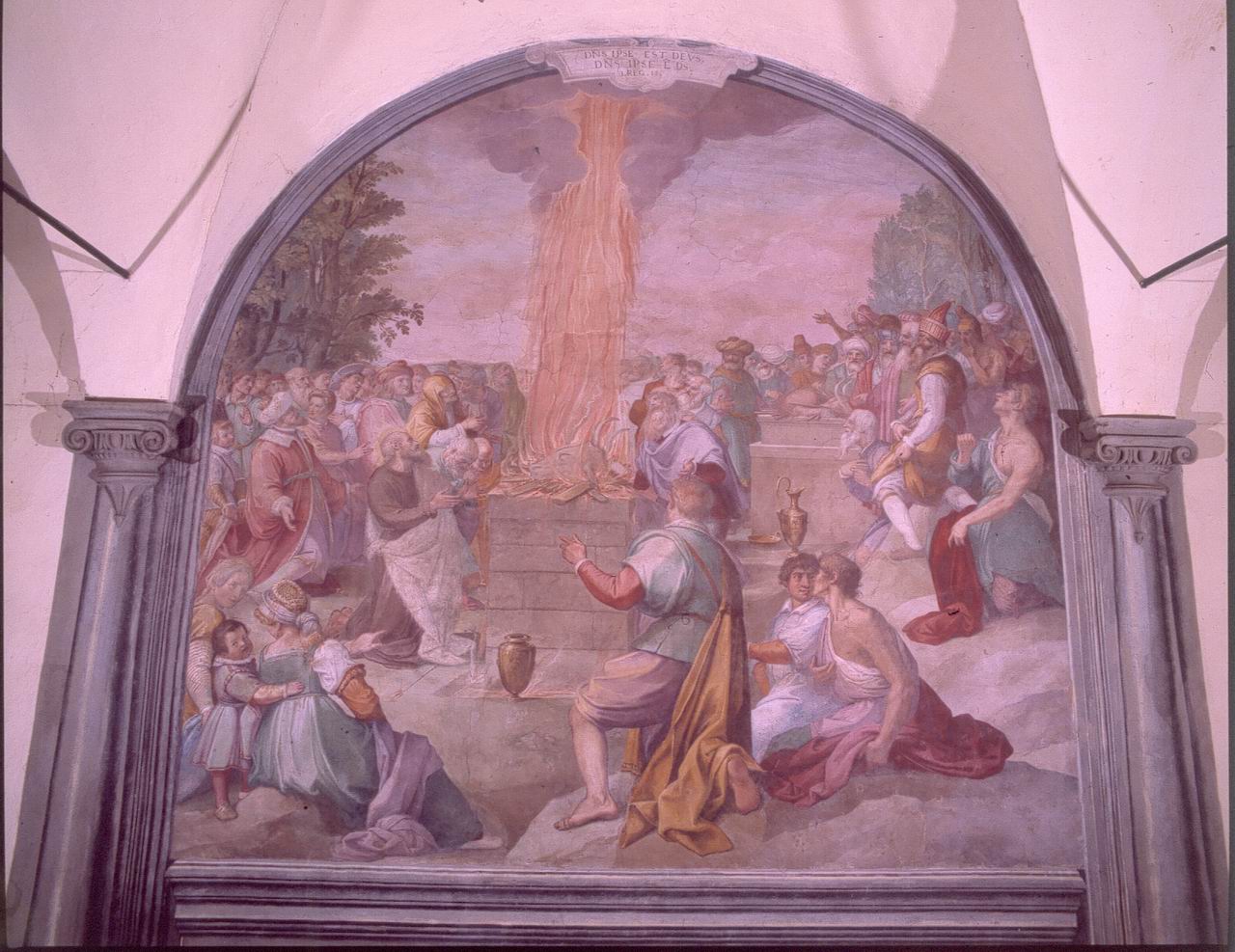 sacrificio di Elia sul monte Carmelo (dipinto) di Barbatelli Bernardino detto Poccetti (sec. XVII)