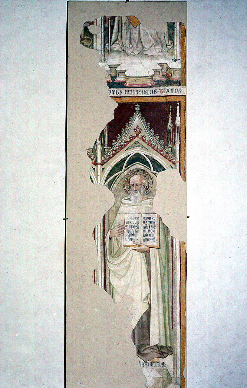 san Cirillo, sant'Atanasio d'Alessandria (dipinto, frammento) di Lippo d'Andrea (attribuito) (sec. XV)