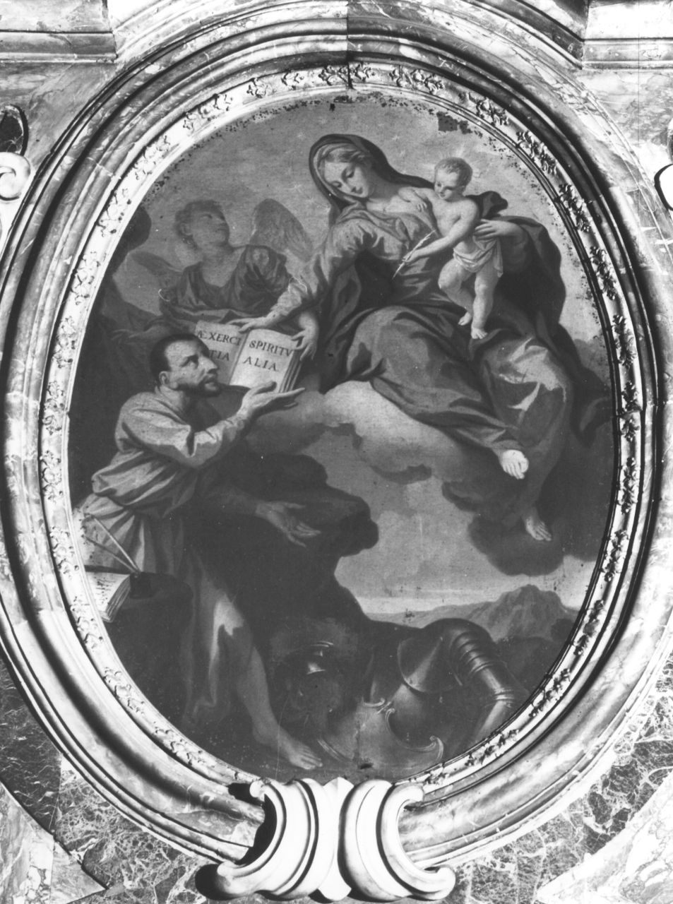 apparizione della Madonna a Sant'Ignazio di Loyola scrivente (dipinto) di Bamberini Anton Domenico (attribuito) (sec. XVIII)