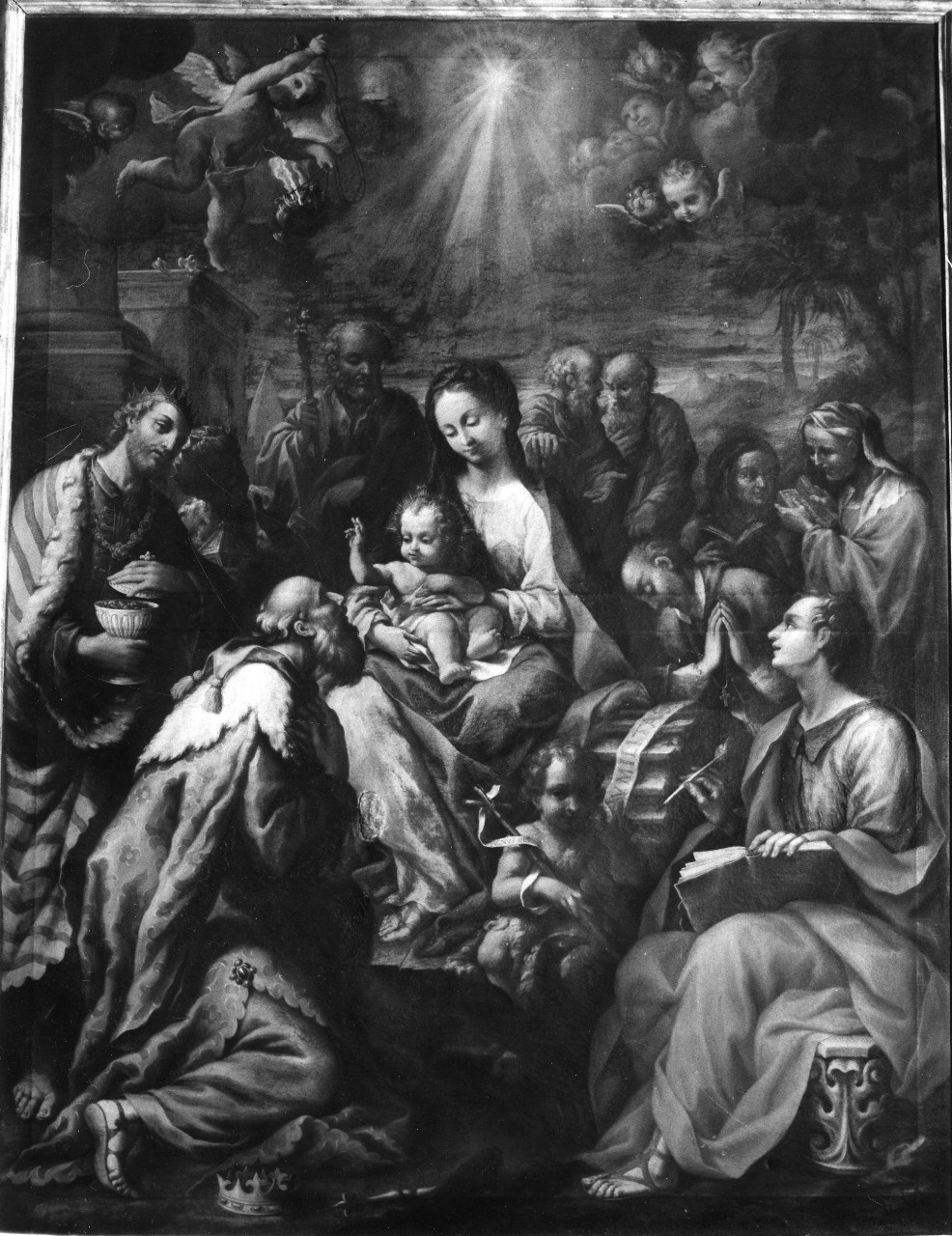 adorazione dei Re Magi (dipinto) di P. B (sec. XVIII)