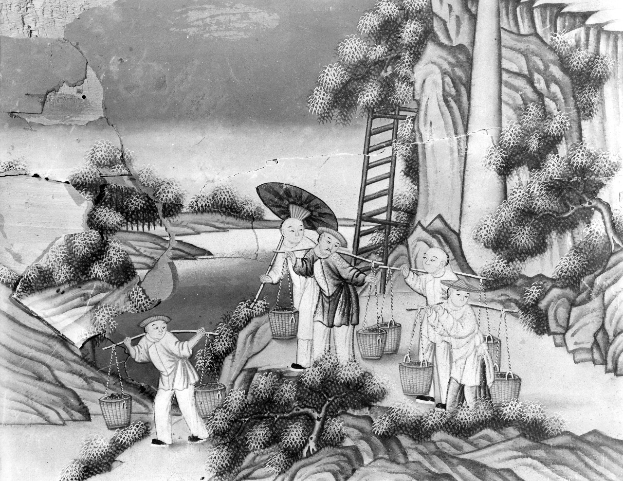 raccolta del tè (dipinto) - ambito cinese (sec. XVIII)