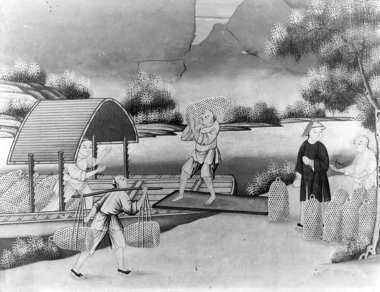 lavorazione del tè (dipinto) - ambito cinese (sec. XVIII)