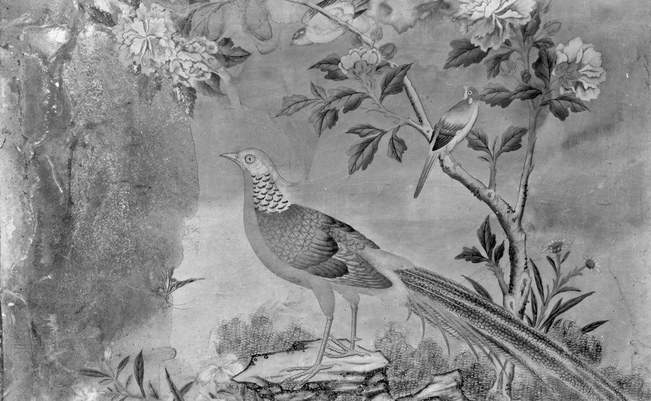 paesaggio con uccelli (dipinto) - ambito cinese (sec. XVIII)