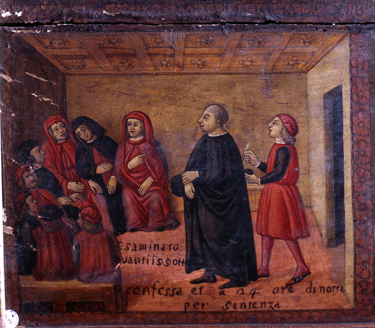 Antonio di Giuseppe Rinaldeschi in tribunale è giudicato colpevole (dipinto) di Bartolomeo di Giovanni (inizio sec. XVI)