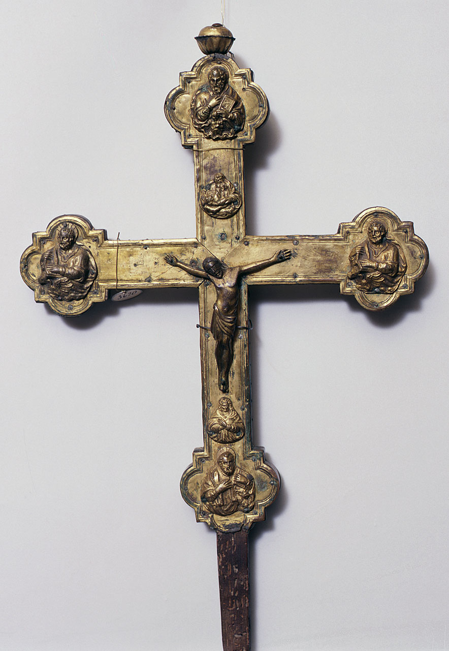 Cristo crocifisso, Evangelisti, profeta (croce processionale) - bottega italiana (?) (sec. XV)