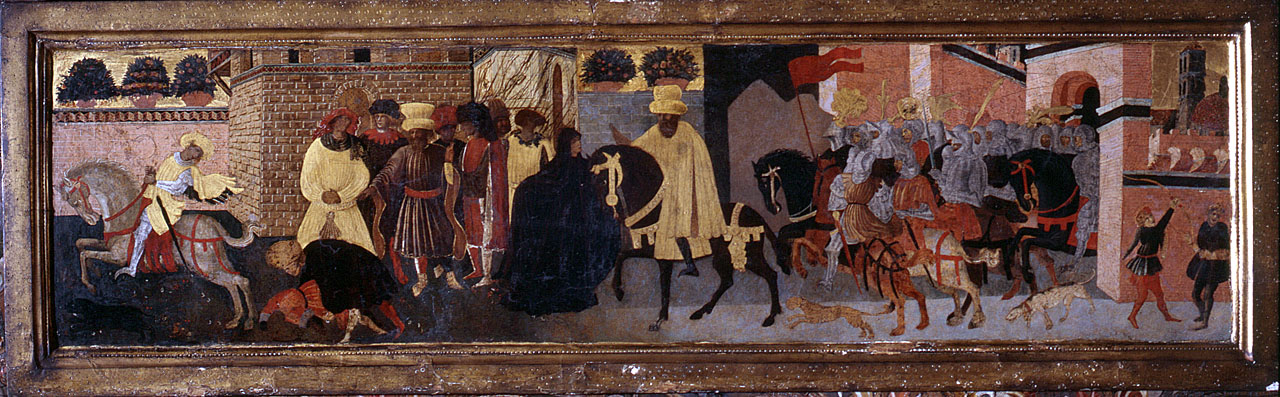 giustizia di Traiano (fronte di cassone) - manifattura fiorentina (terzo quarto sec. XV)