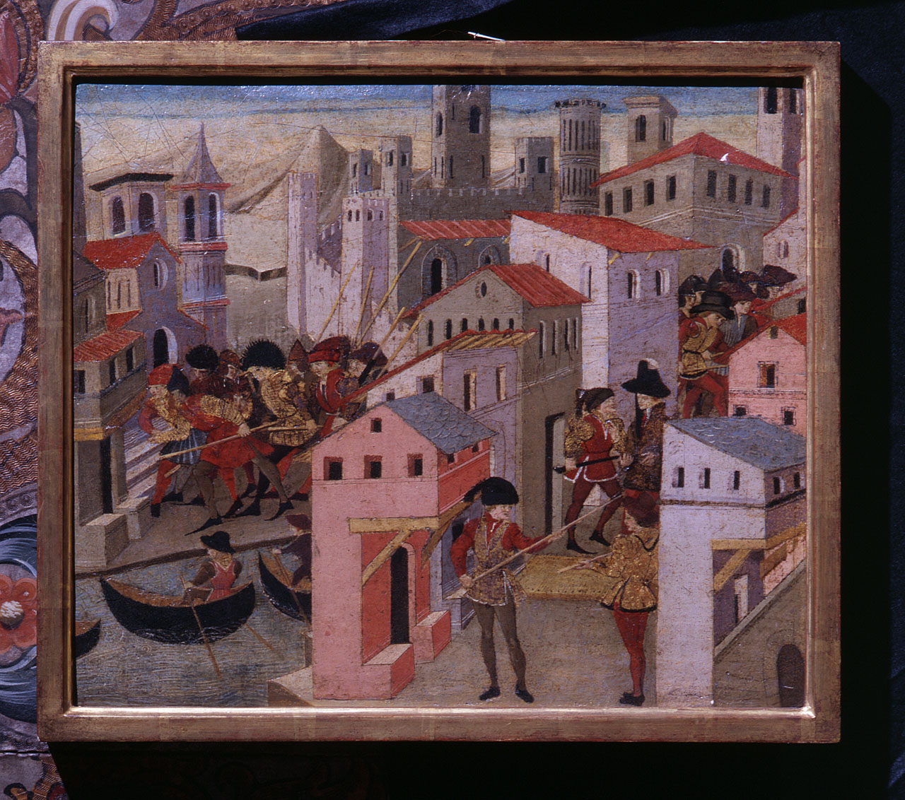 scena di assedio (cassone dipinto, frammento) di Apollonio di Giovanni (sec. XV)