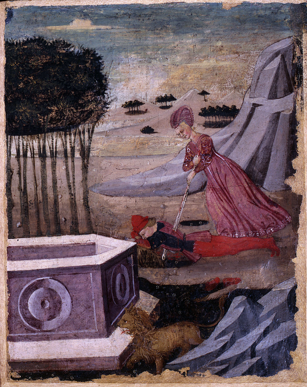 Piramo e Tisbe (dipinto) di Apollonio di Giovanni (bottega) (sec. XV)