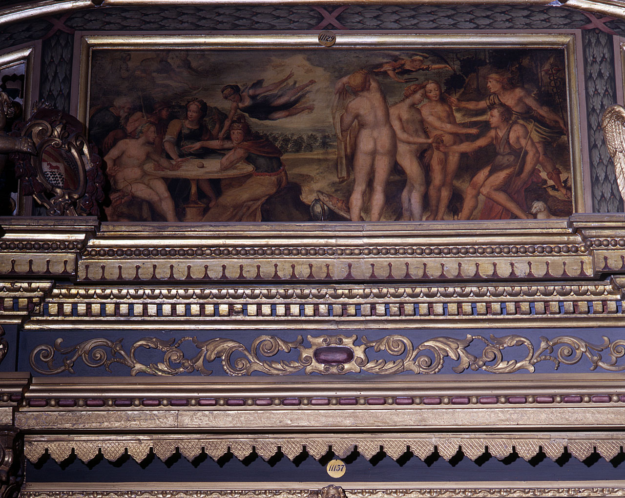 lite fra Venere Giunone e Minerva, Giudizio di Paride (dipinto) - ambito fiorentino (sec. XVI)