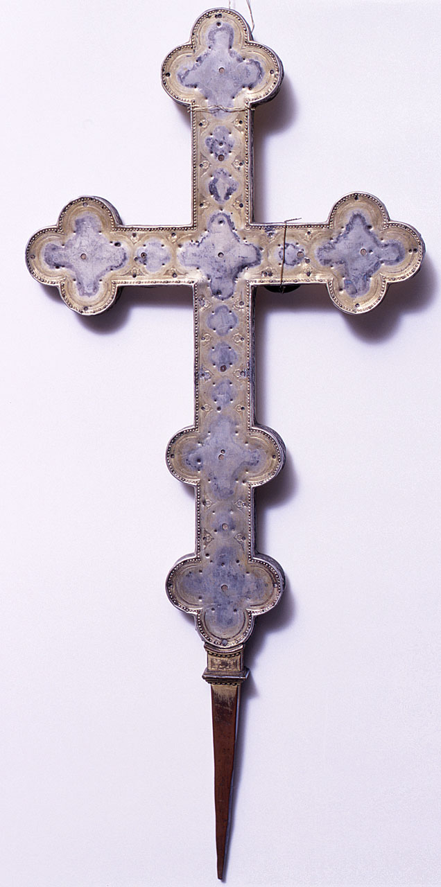 motivo decorativo (croce processionale, frammento) - bottega italiana (sec. XV)