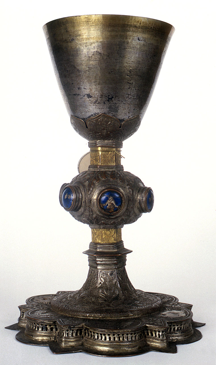 Cristo crocifisso, Madonna, Pietà, santi (calice) - bottega toscana (sec. XV)