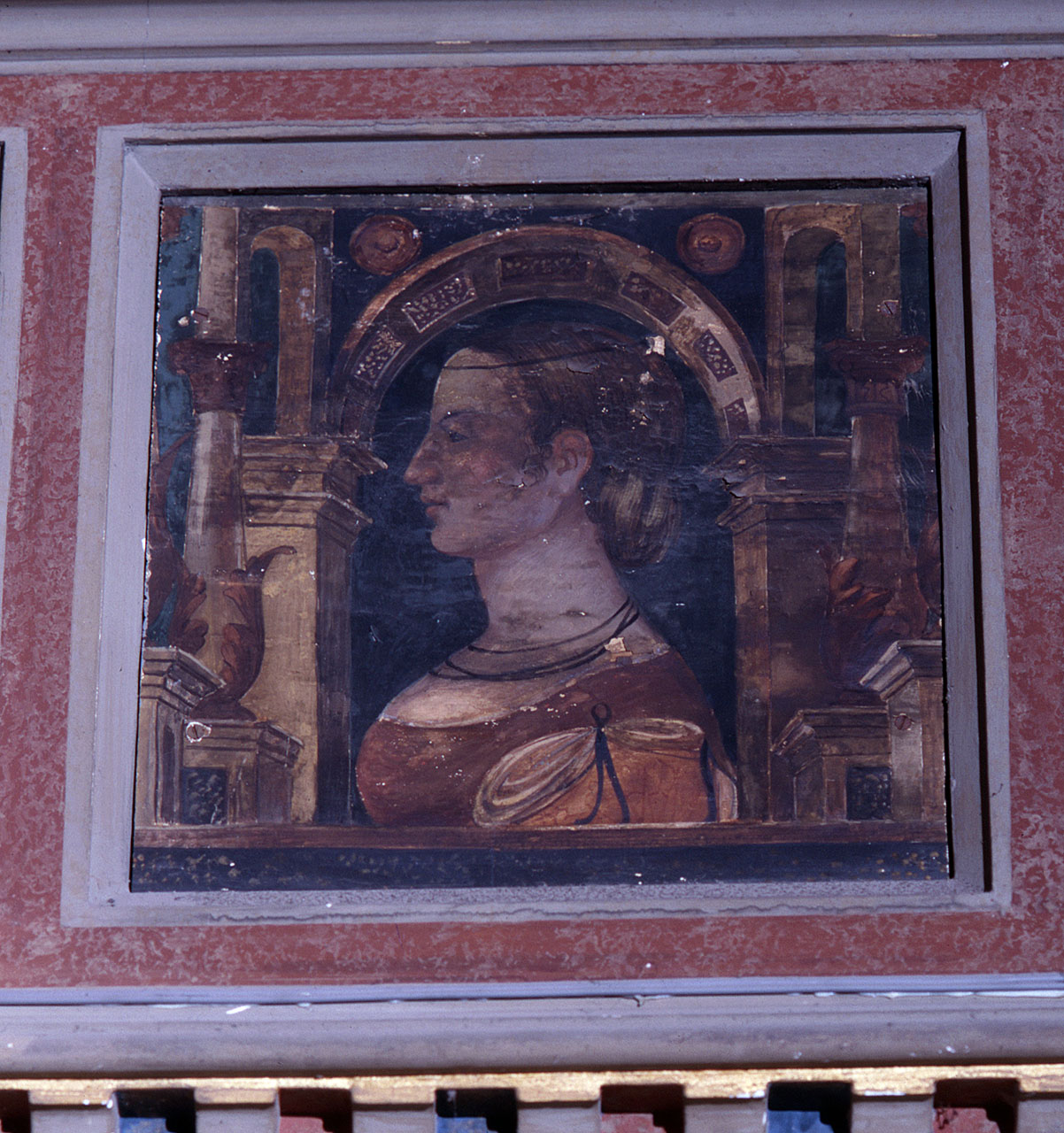 busto femminile (dipinto) - ambito lombardo (secc. XV/ XVI)