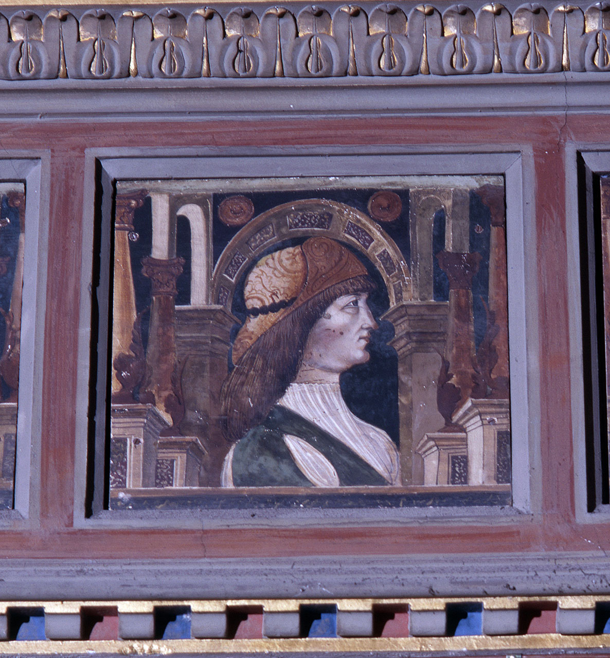 busto maschile con cappello (dipinto) - ambito lombardo (secc. XV/ XVI)