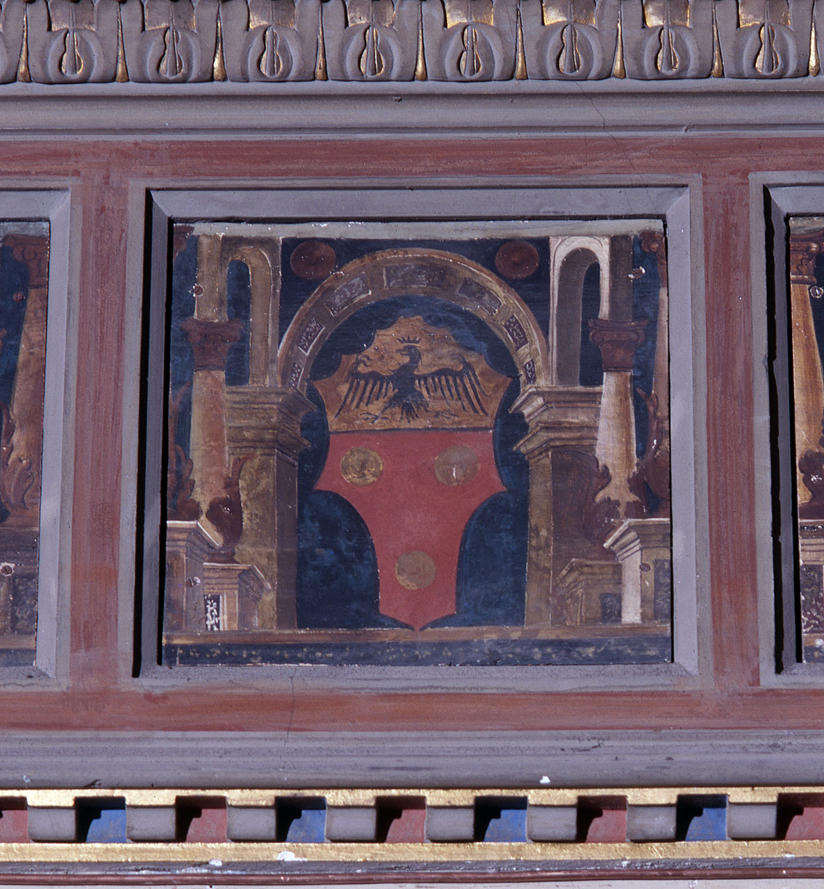 stemma gentilizio (dipinto, serie) - ambito lombardo (secc. XV/ XVI)